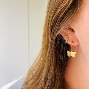 NEW! 🦋 Golden Butterfly Huggie Hoops